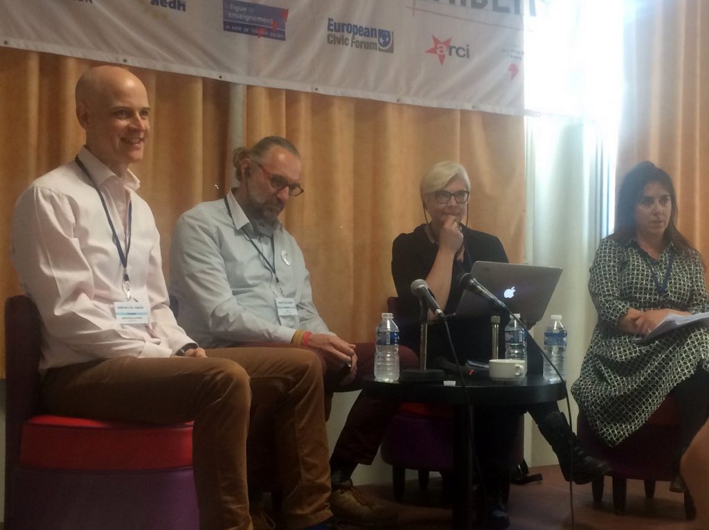 Mateusz Kijowski na European Civic Forum. Fot: Natasza Quelvennec.